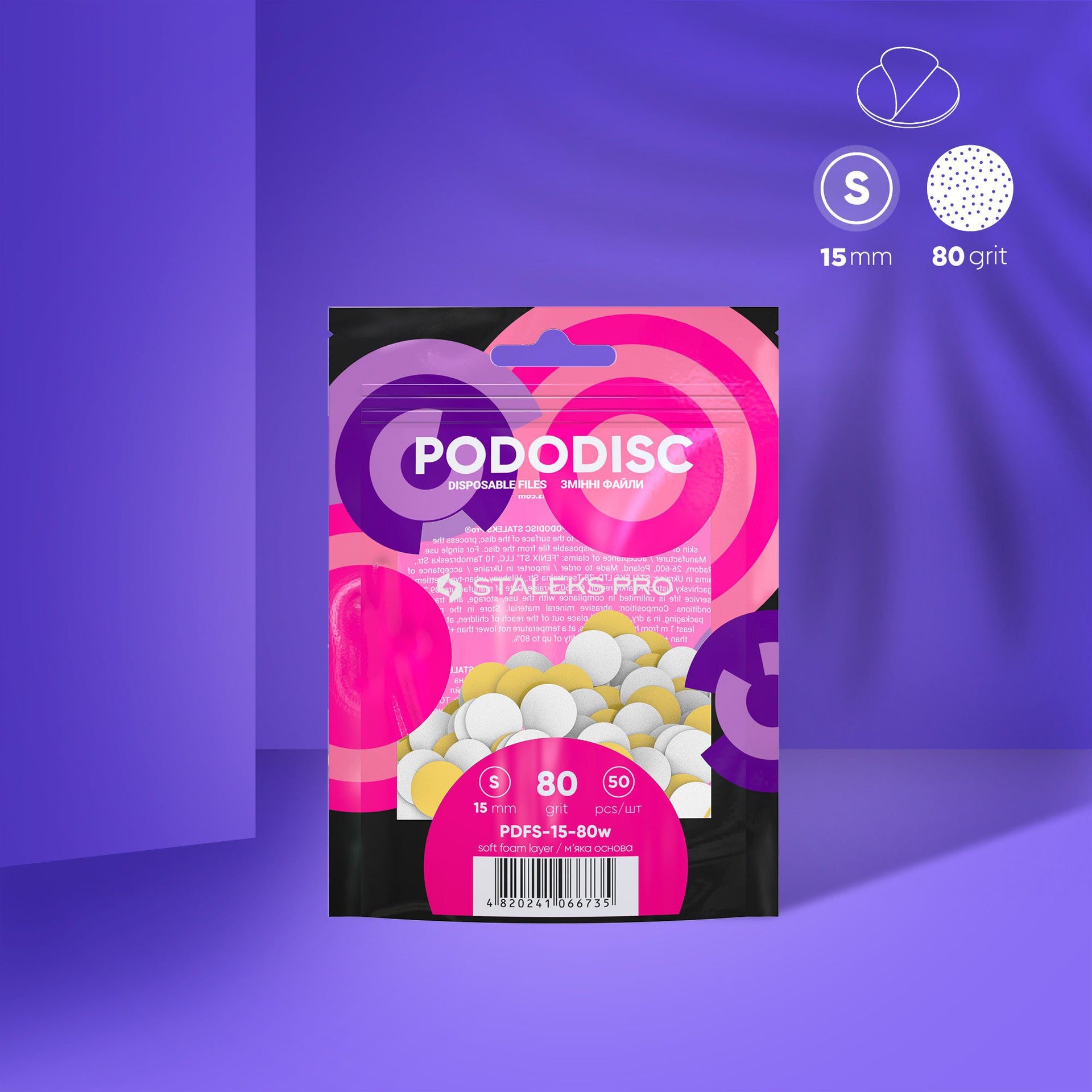 Einwegfeilen Auf Weicher Unterlage Für Pedikürescheibe PODODISC STALEKS PRO S (50 Stück)