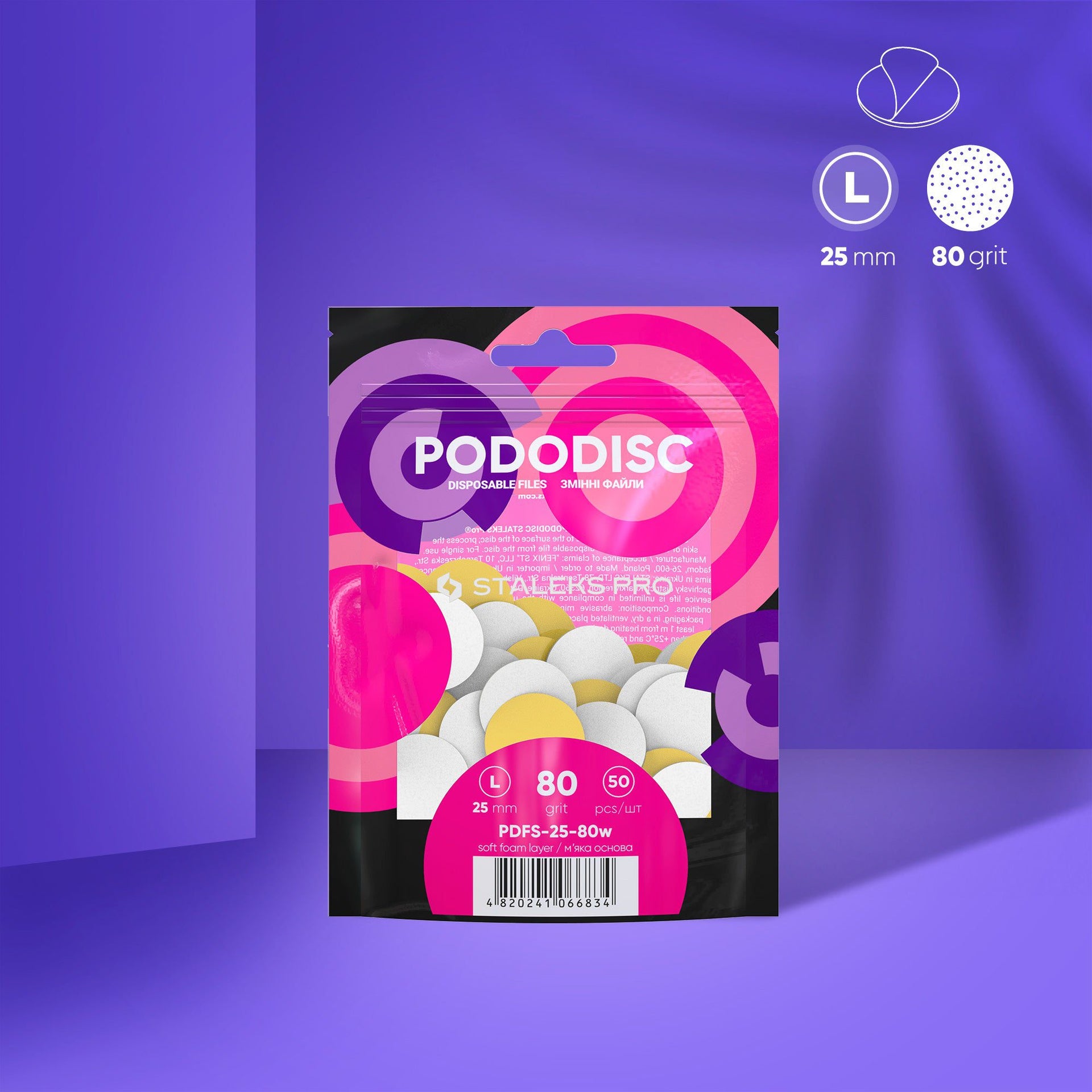 Weiße Einwegfeilen Für Pedikürescheibe Soft PODODISC STALEKS PRO L (50 Stück)
