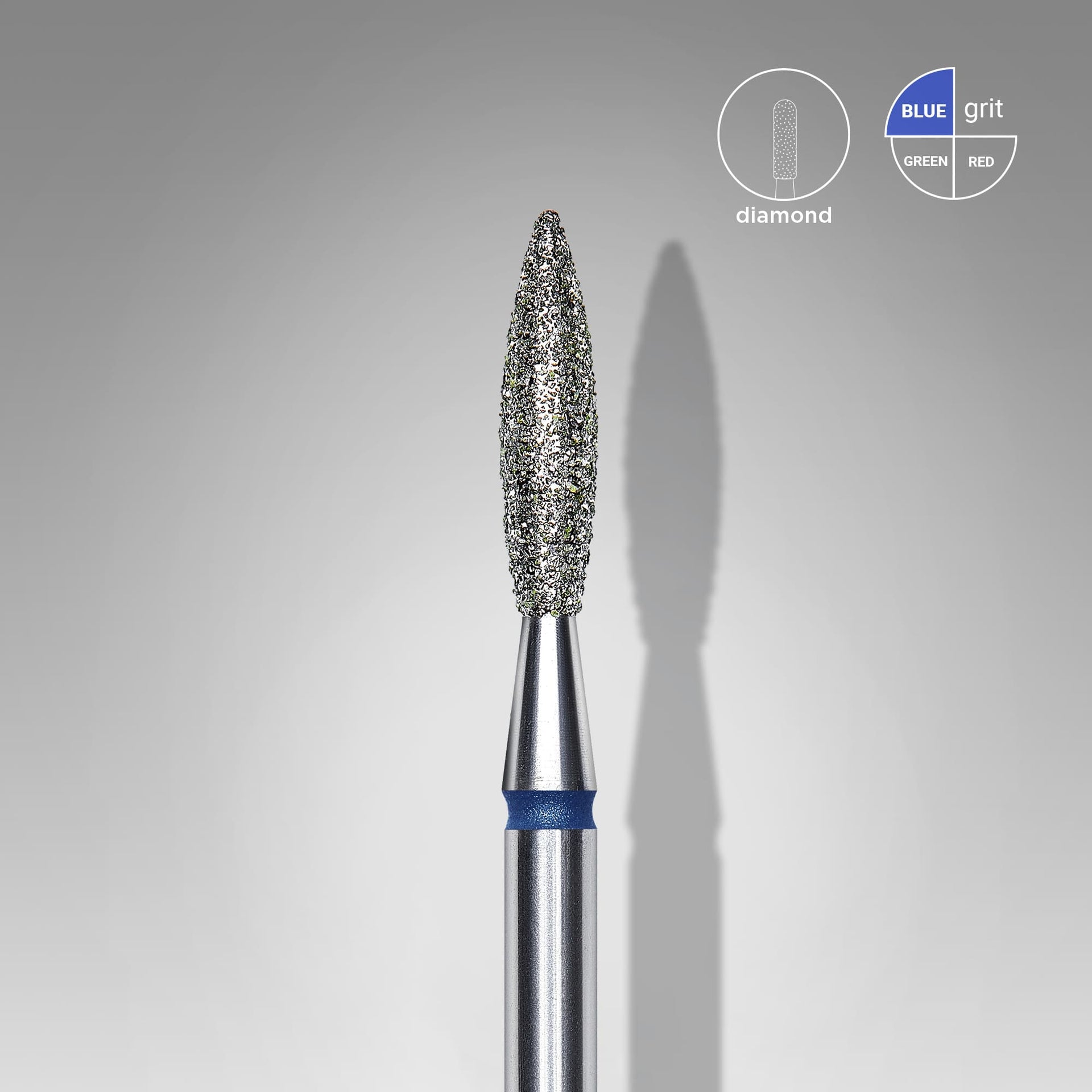 Diamantfräse "Flamme" Blau, Durchmesser 2.3 Mm / Arbeitsteil 10 Mm