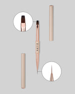 DARK Doppelseitiger Pinsel Beige (Liner 11 mm + flacher, quadratischer Gelpinsel 9 mm)