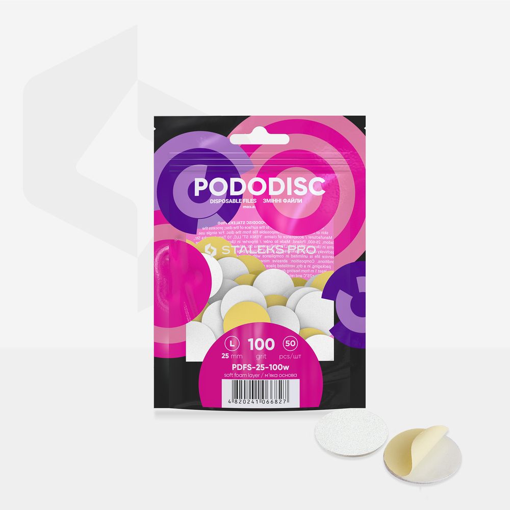 Weiße Einwegfeilen Für Pedikürescheibe Soft PODODISC STALEKS PRO L (50 Stück)