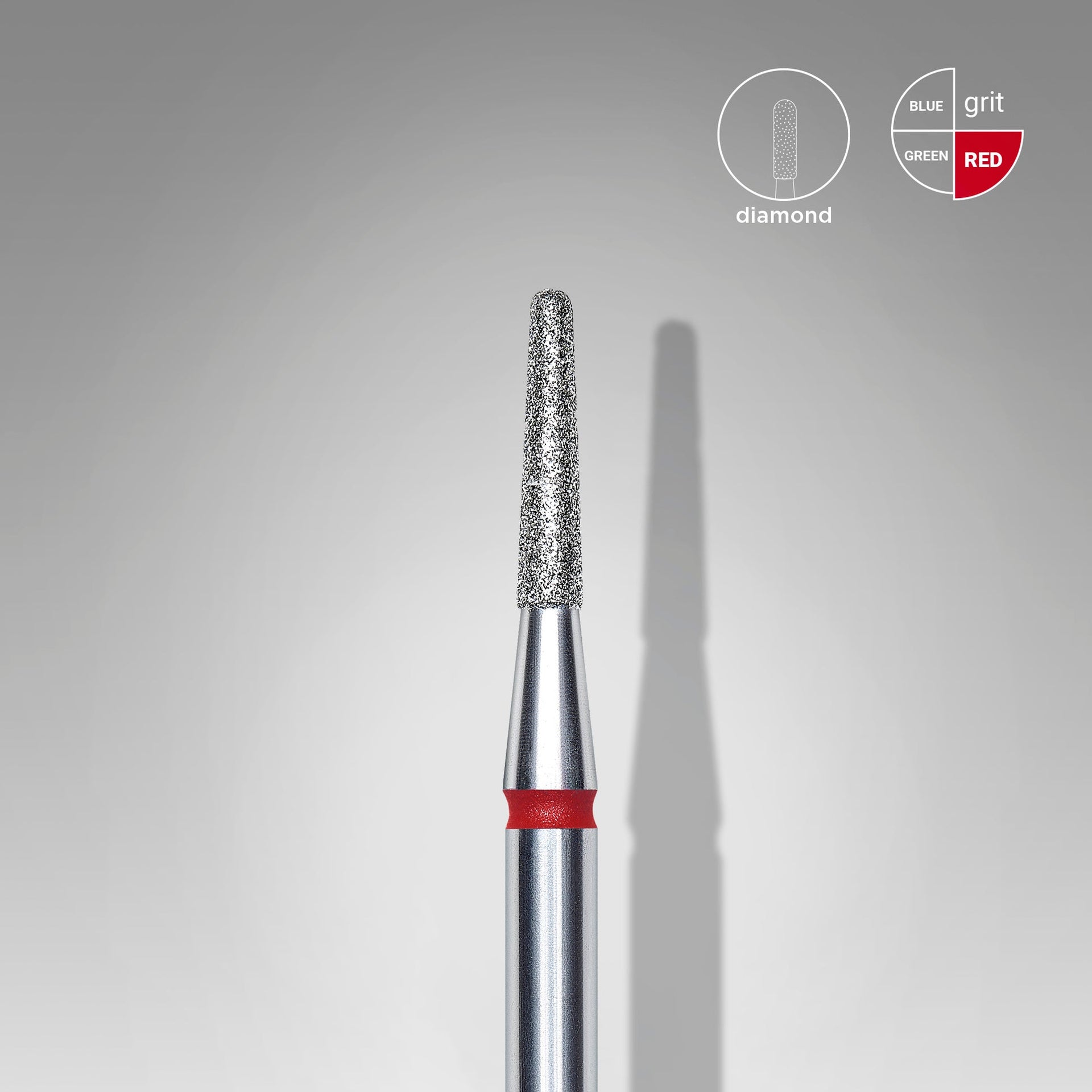 STALEKS EXPERT Diamantfräser "stumpfer Kegel" rot, Durchmesser 1,8 mm, Arbeitsteil 8 mm