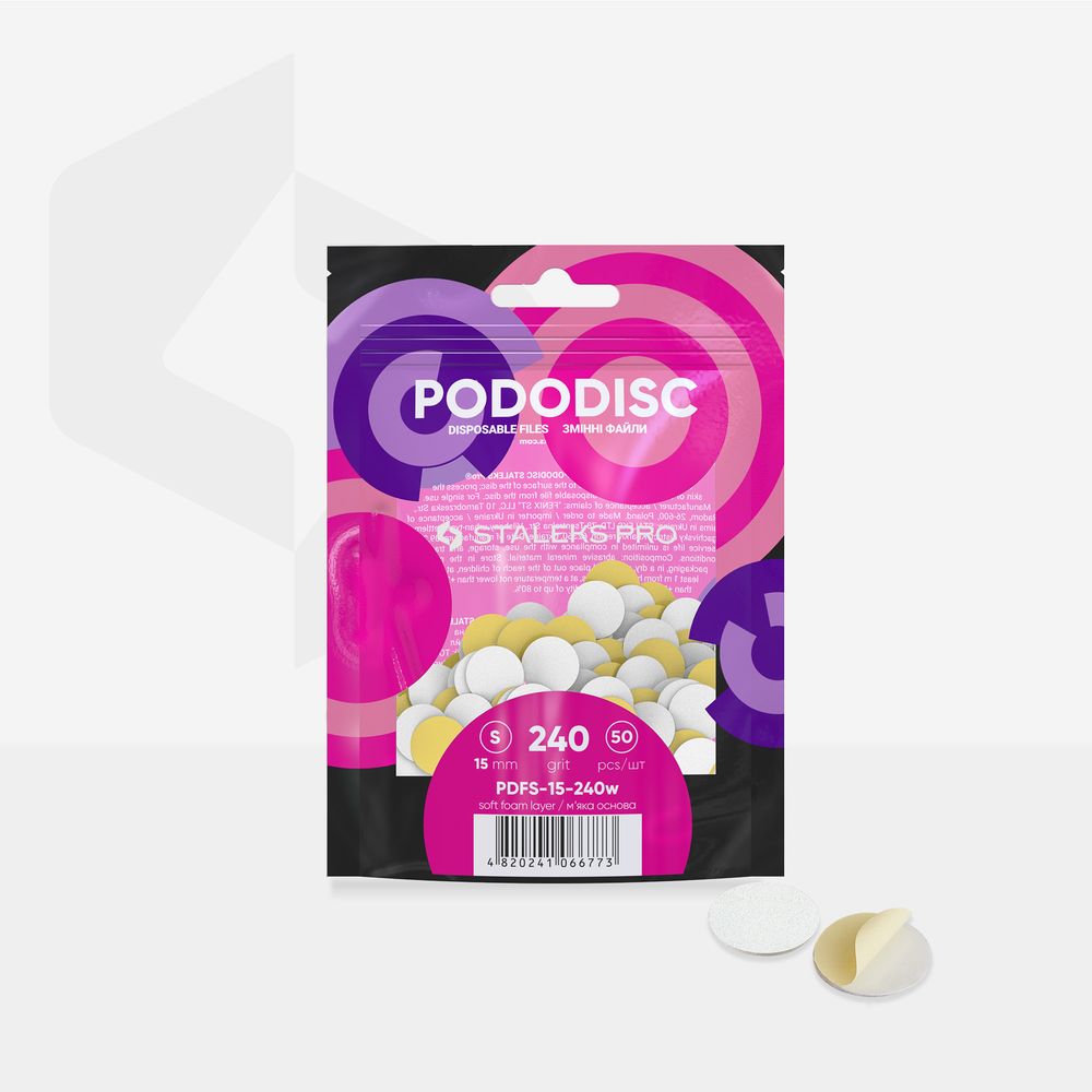 Einwegfeilen Auf Weicher Unterlage Für Pedikürescheibe PODODISC STALEKS PRO S (50 Stück)
