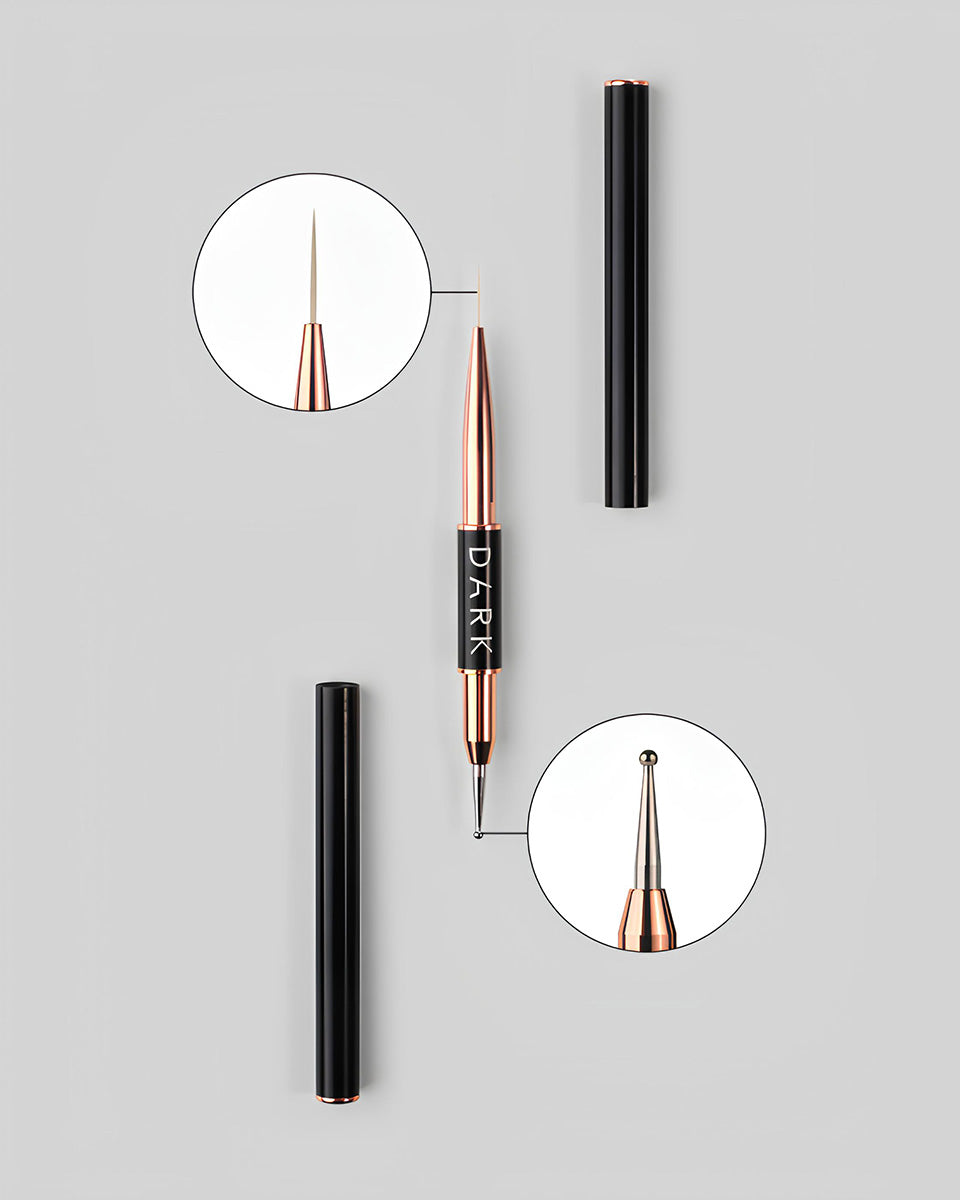 DARK Doppelseitiger Pinsel (Liner 13 mm / Dotting Tool 2 mm)