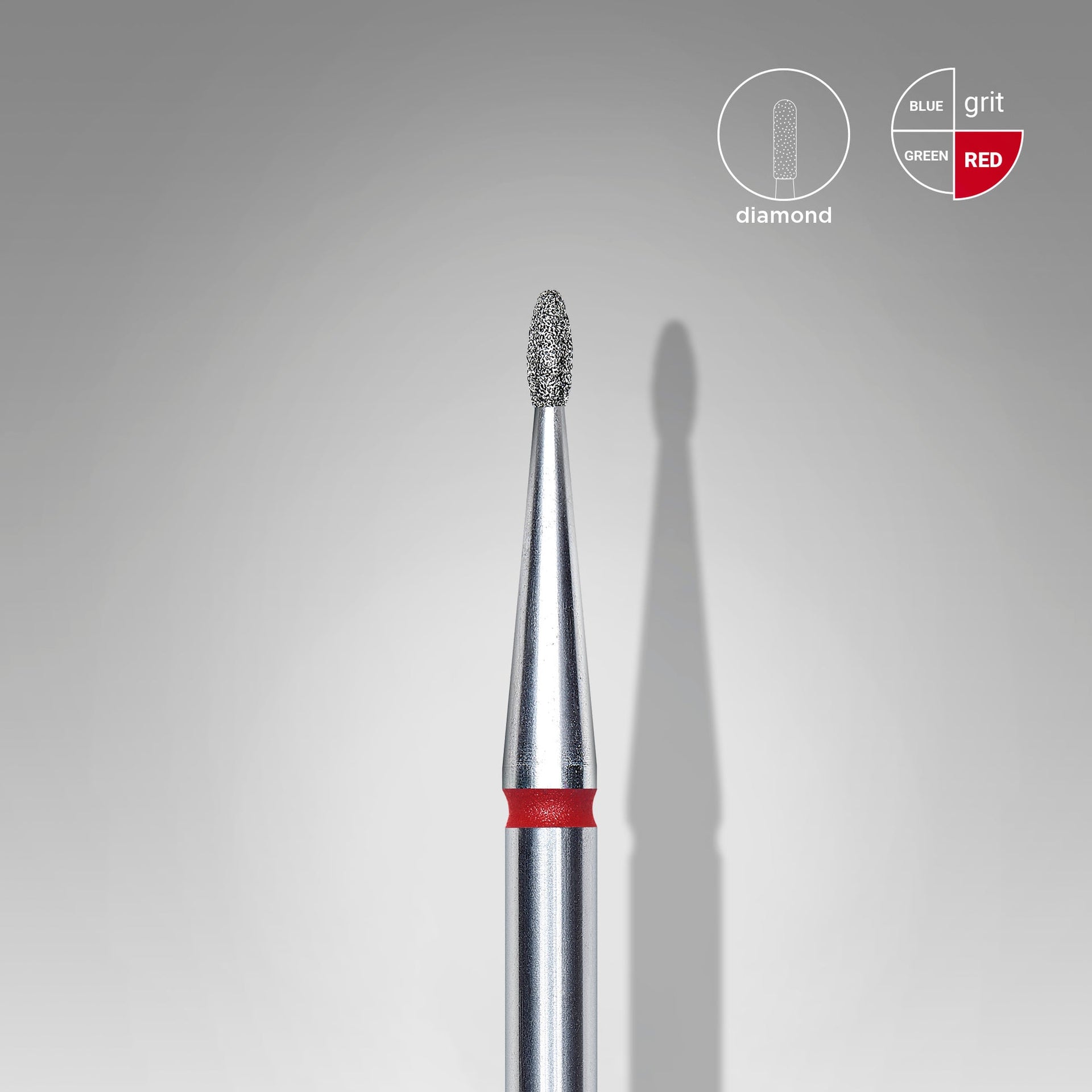 STALEKS EXPERT Rote Diamantfräser «Abgerundete Knospe», Durchmesser 1,2 mm, Arbeitsteil 3 mm