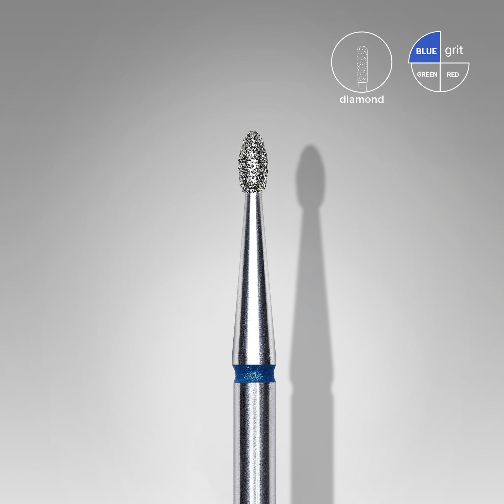 STALEKS EXPERT Diamantfräser "Abgerundete Knospe" blau, Durchmesser 1,6 mm, Arbeitsteil 3,4 mm