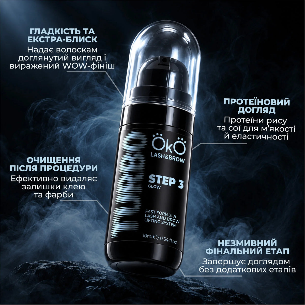 Laminierungsmittel für Wimpern und Augenbrauen TURBO STEP 3 GLOW, 10 ml