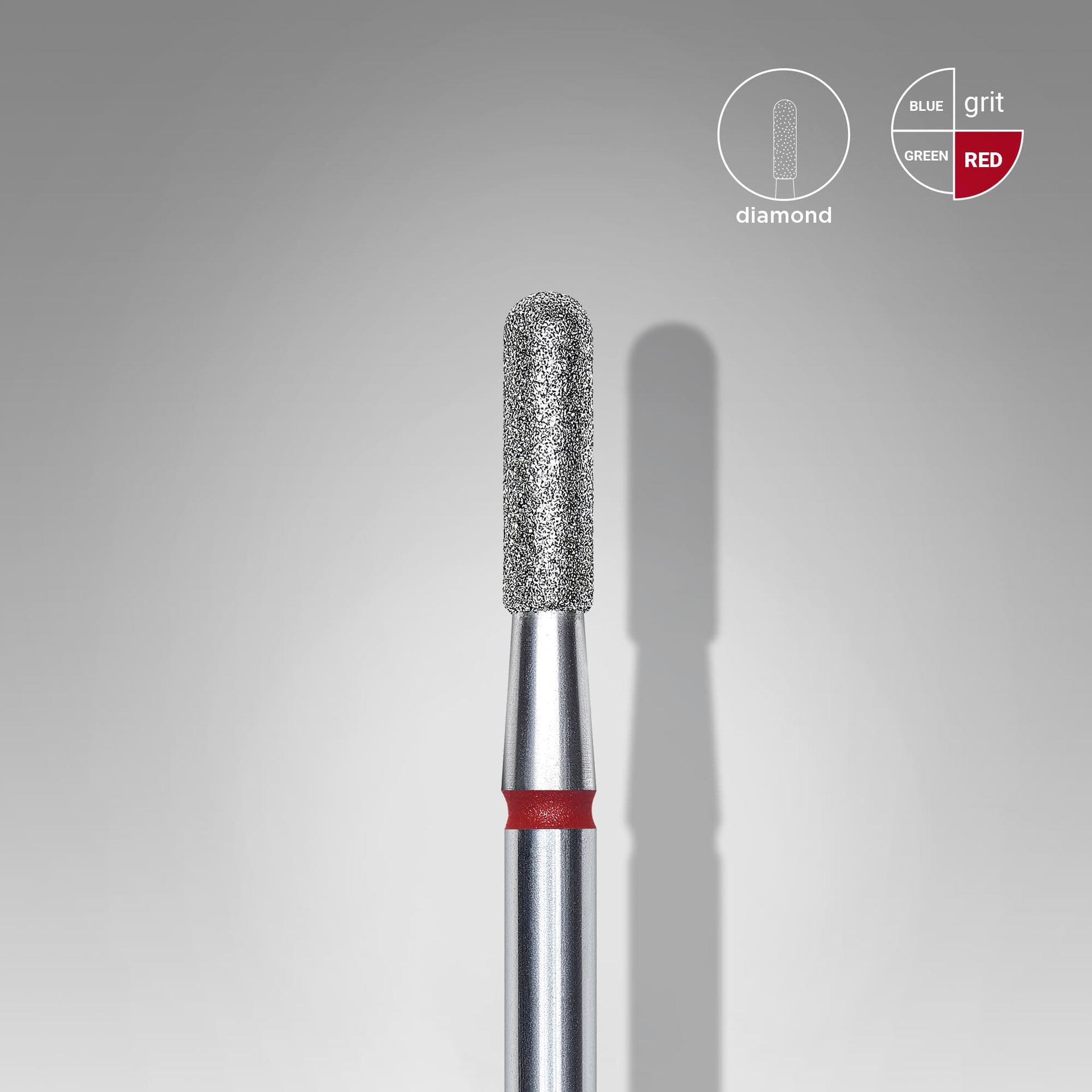 Diamantfräse "Runder Zylinder" Rot, Durchmesser 2.3 Mm / Arbeitsteil 8 Mm