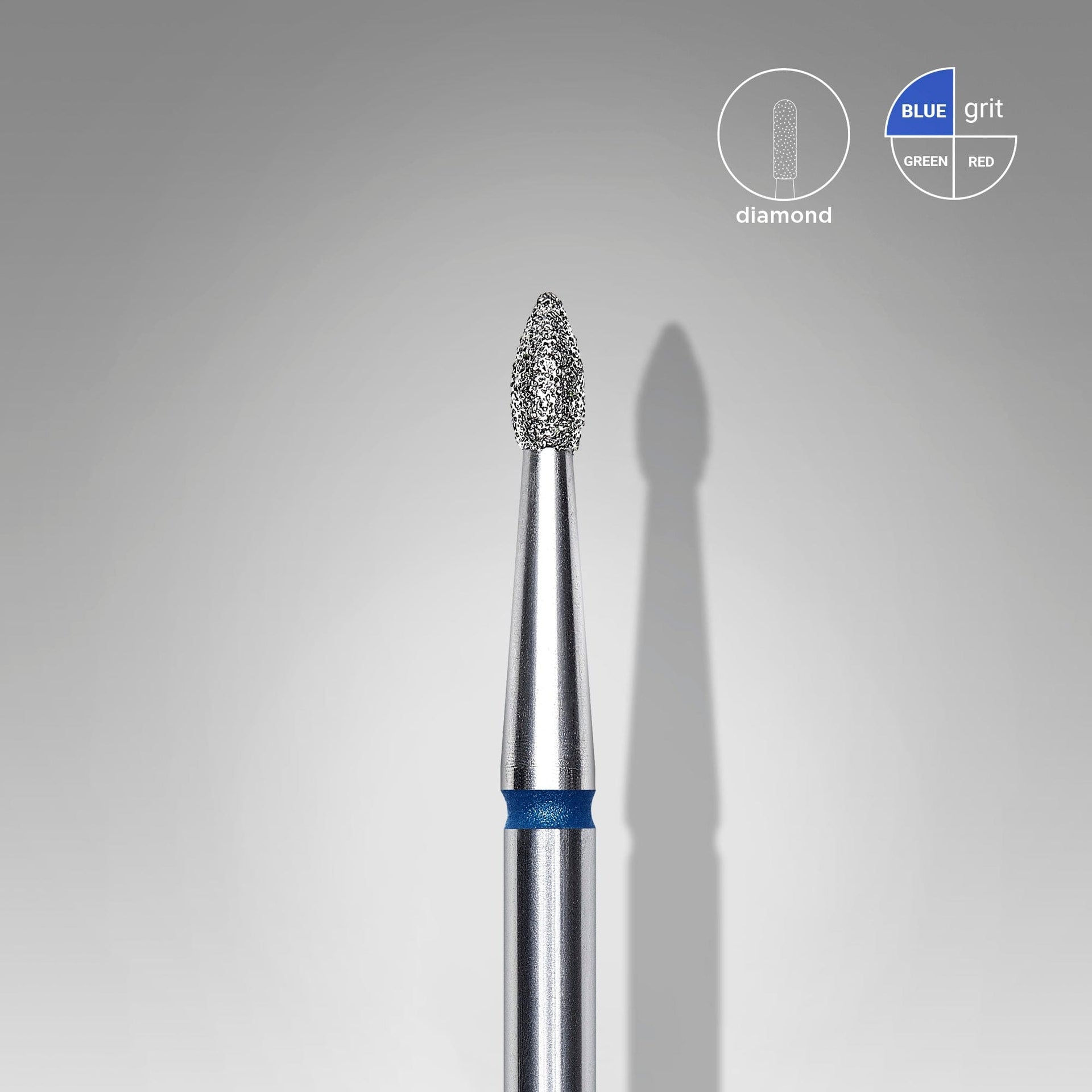 Diamantfräse "Spitzknospe" Blau, Durchmesser 1.8 Mm / Arbeitsteil 4 Mm