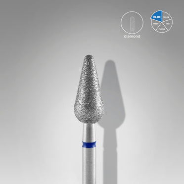 STALEKS EXPERT Diamantfräser "Abgerundete Birne" blau, Durchmesser 5 mm, Arbeitsteil 12 mm
