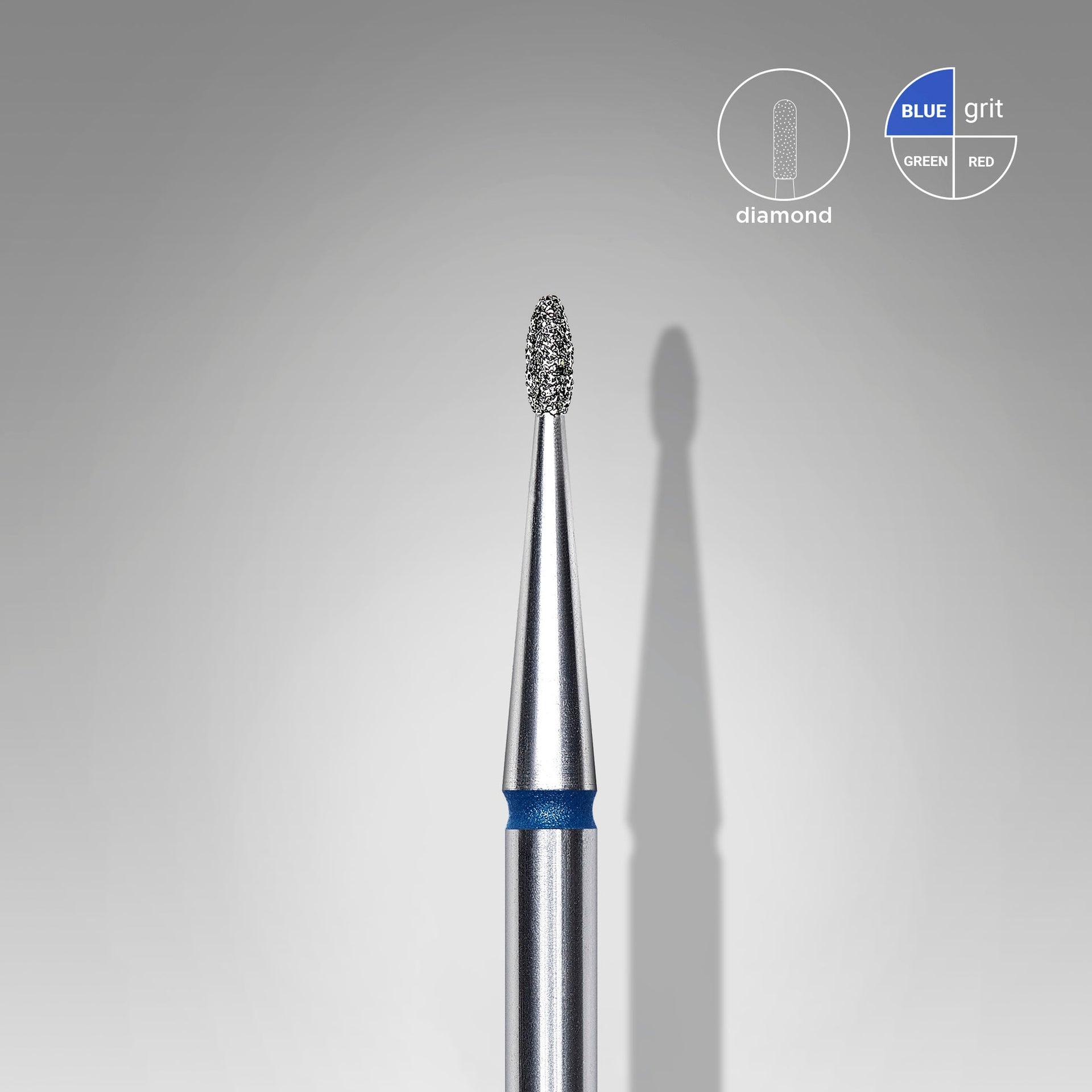 STALEKS EXPERT Diamantfräser „Abgerundete Knospe“ blau, Durchmesser 1,2 mm, Arbeitsteil 3 mm