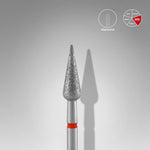 Diamantfräse "Spitzbirne" Rot, Durchmesser 4 Mm / Arbeitsteil 12 Mm