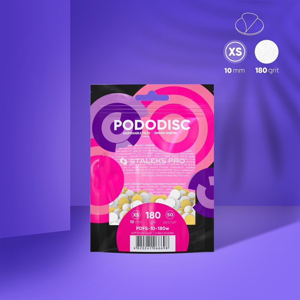 Einwegfeilen Auf Weicher Unterlage Für Pedikürescheibe PODODISC STALEKS PRO XS (50 Stück)