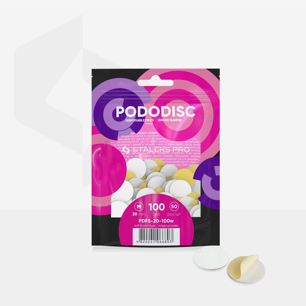 Weiße Einwegfeilen Für Pedikürescheibe Soft PODODISC STALEKS PRO M (50 Stück)