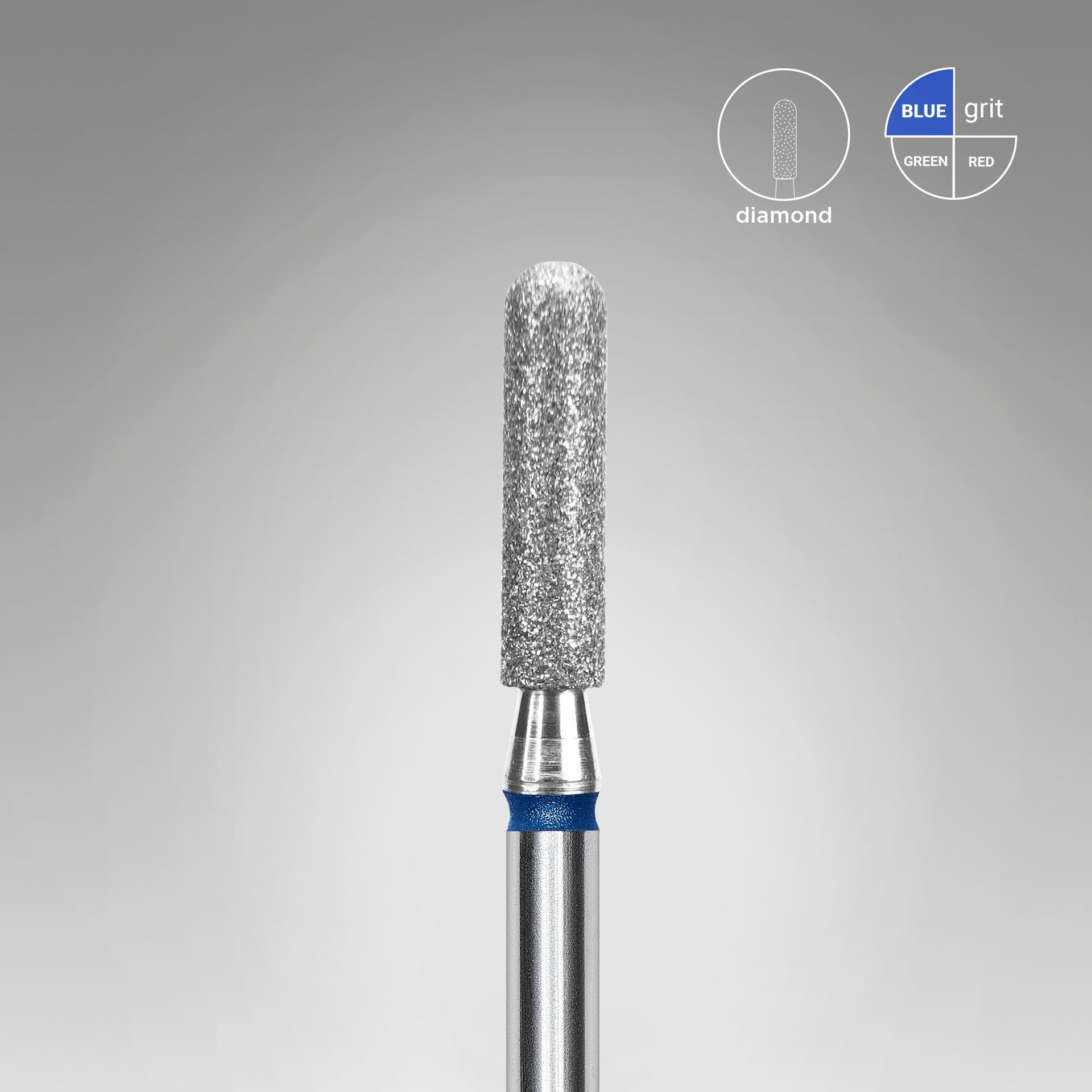 STALEKS EXPERT Diamantfräser "Abgerundeter Zylinder" blau, Durchmesser 2,5 mm, Arbeitsteil 10 mm
