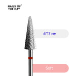 Nailsoftheday Fräser Kegel – Hartmetallfräser, rote Kennzeichnung, 6 × 17 mm