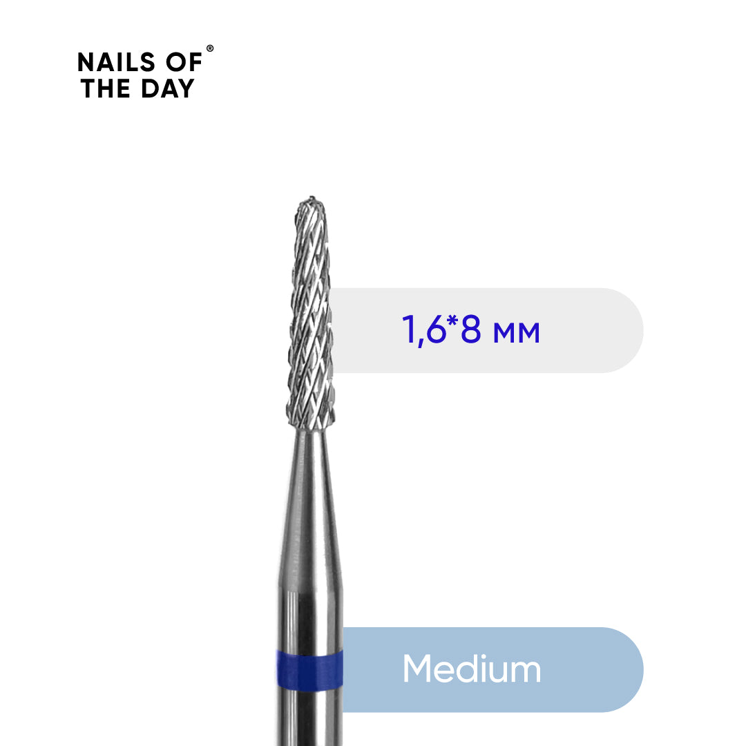 NAILSOFTHEDAY Hartmetallfräser Nadel – blau, 1,6 × 8 mm