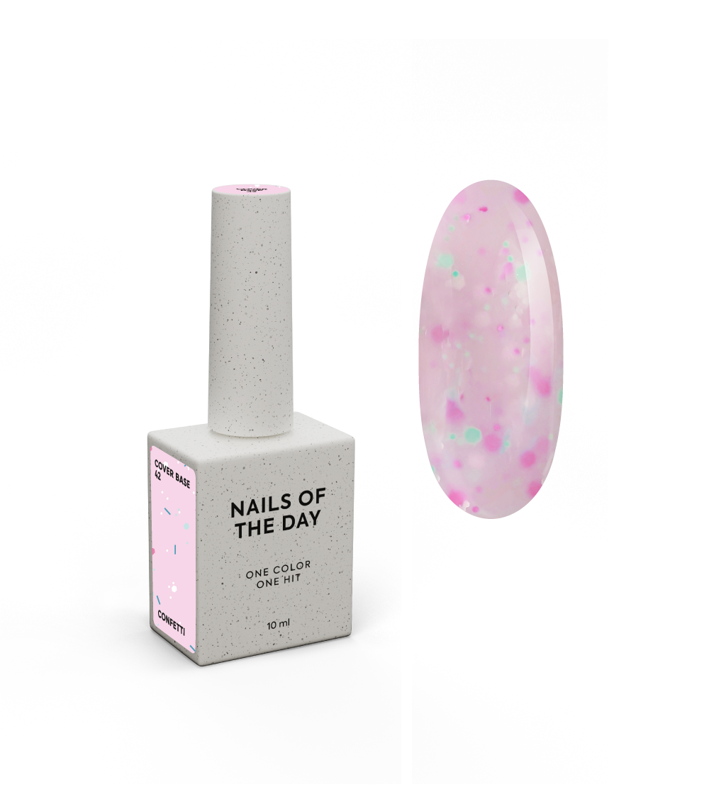 Nailsoftheday Cover basе 42 confetti, 10 ml