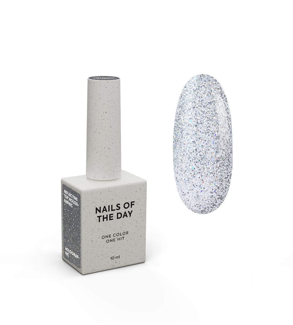 Nailsoftheday Светоотражающий топ Holographic, 10 мл
